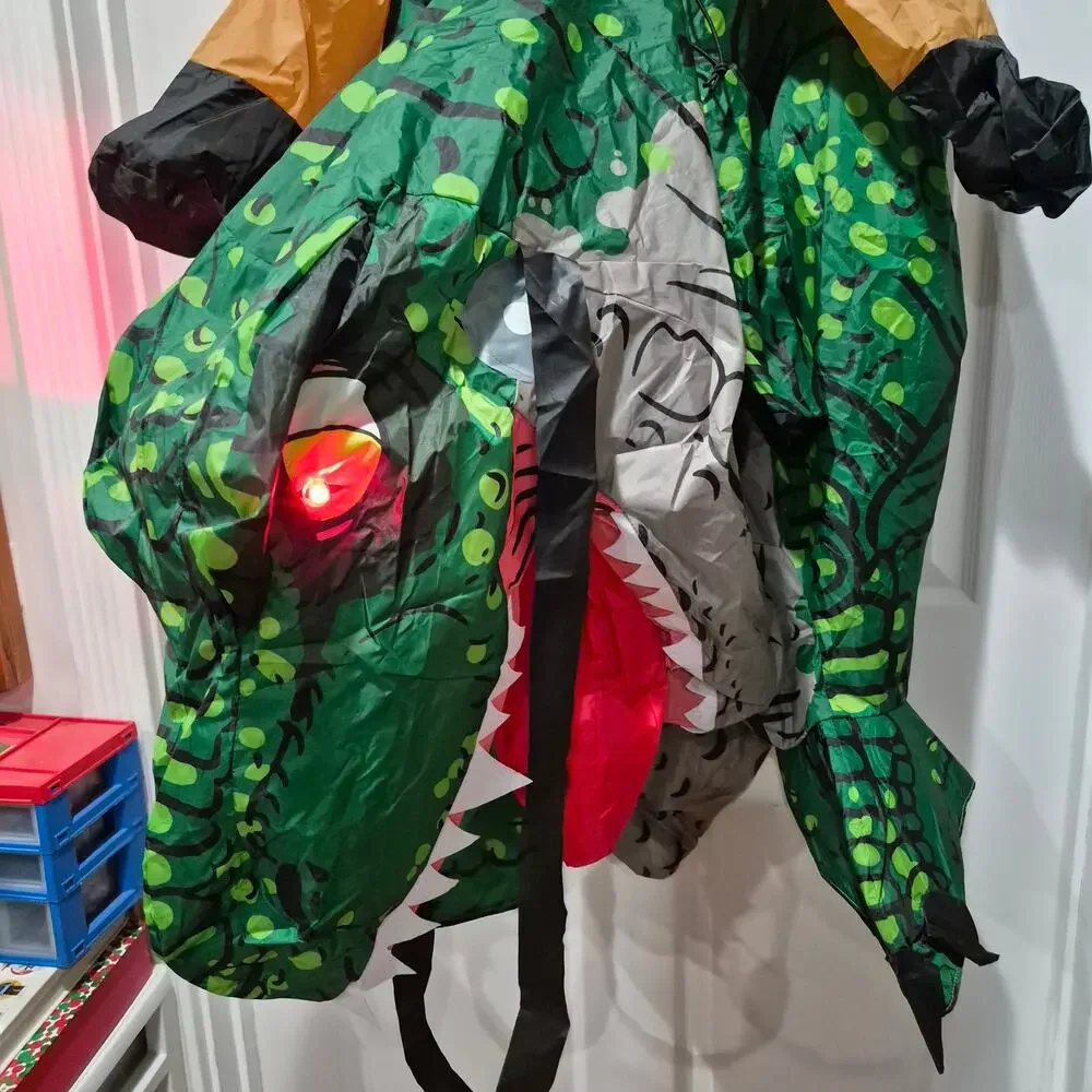 Halloween Costume Inflatable Dinosaur Costume Kids Riding T Rex Air Blow 7-10 YR